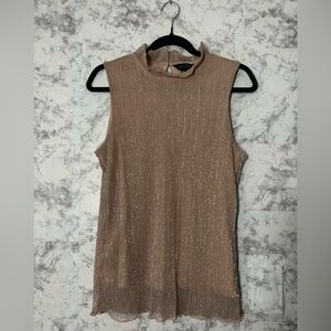 Adiva Sparkling Beige Sleeveless Top